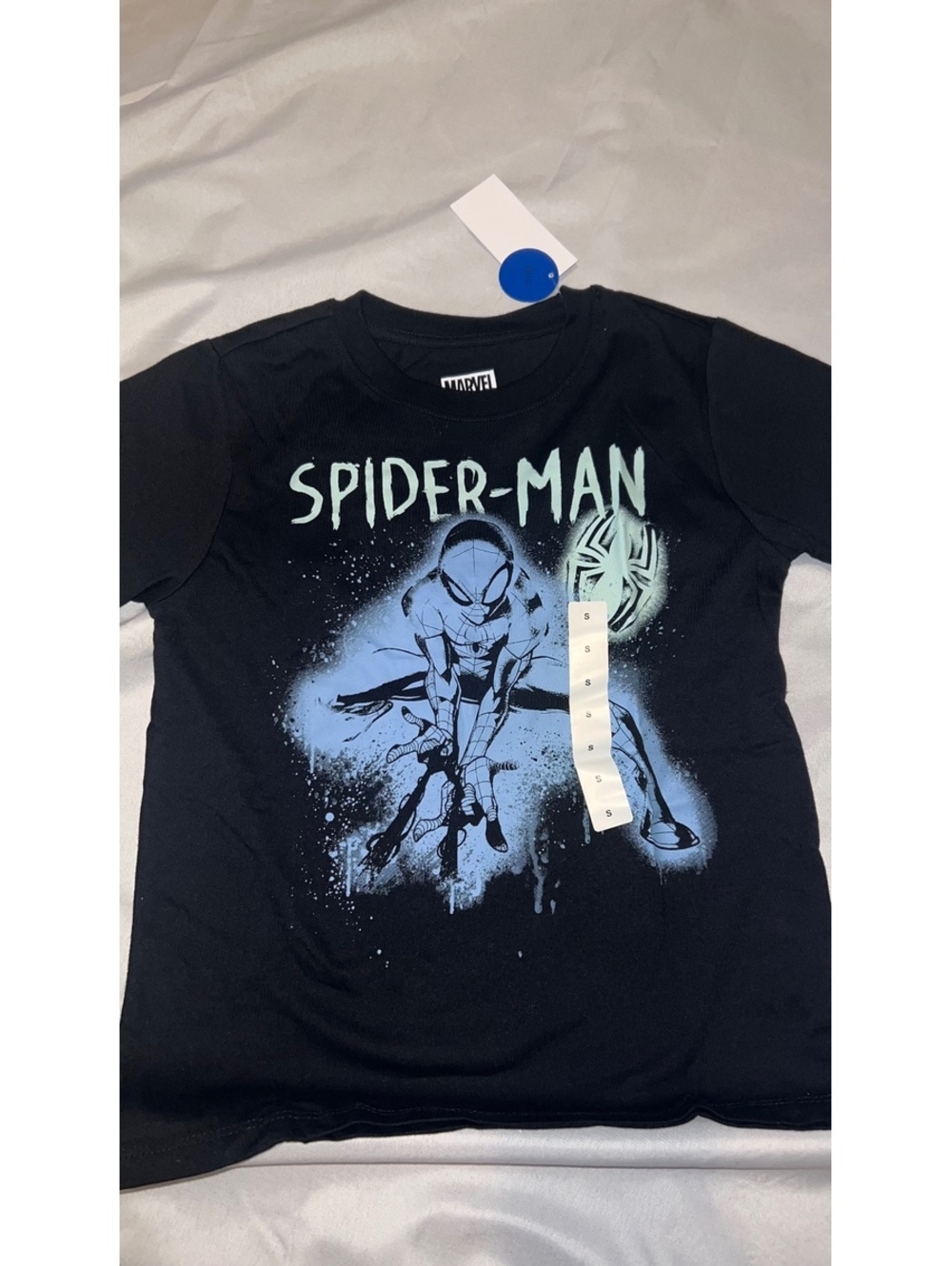 Marvel Spider-Man Boys' Black Graphic T-Shirt Size Small